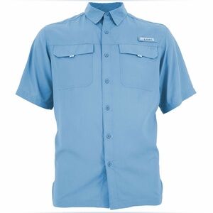 NWT Columbia Blue Short Sleeve Button-Up Shirt